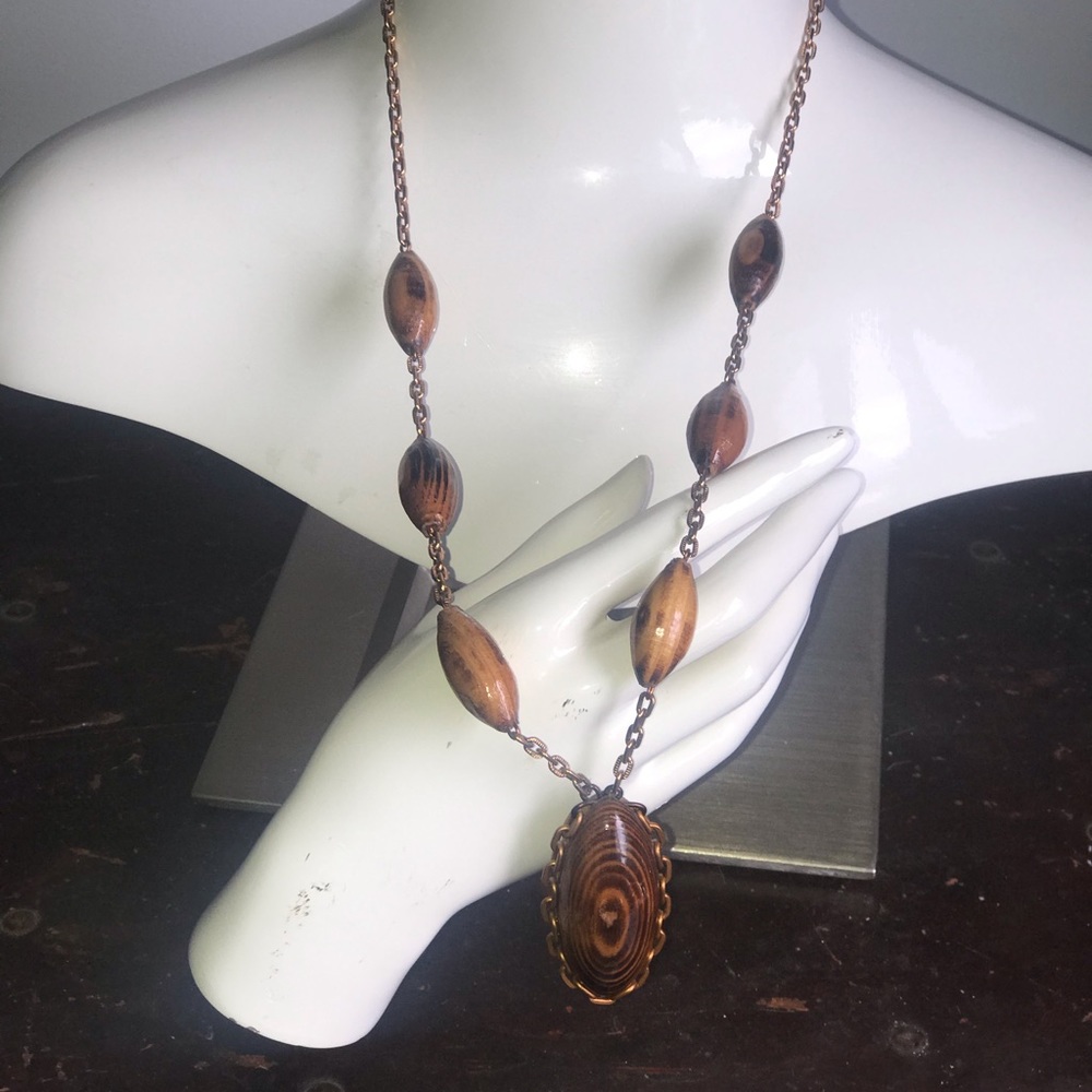 Vintage wood necklace